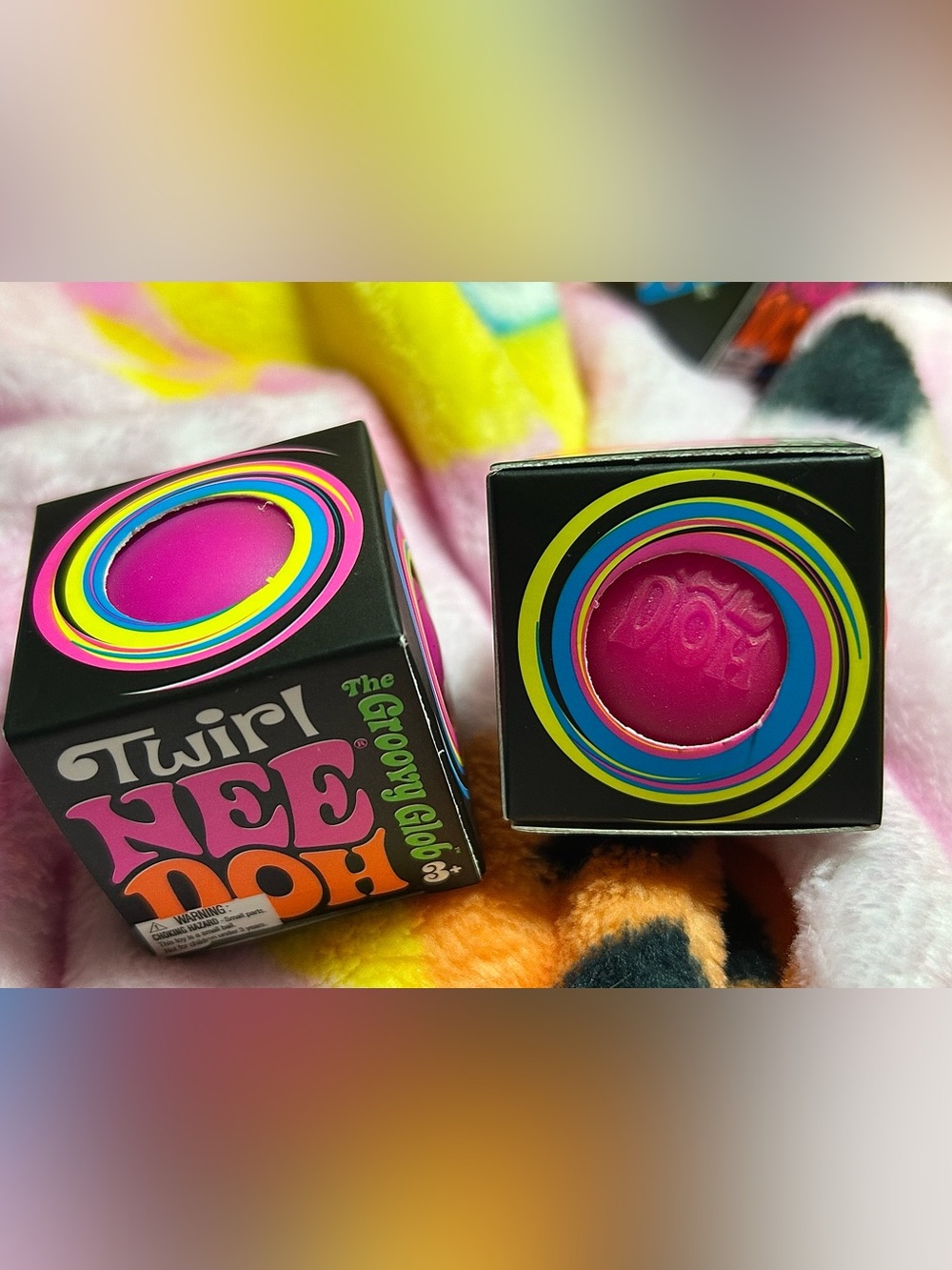 2 Teenie NeeDoh’s, Groovy Globs Twirl-PINK Authentic Schylling NEW!